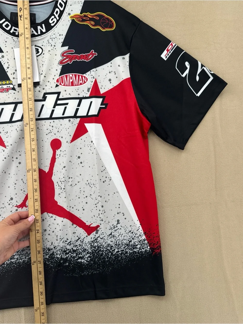 Jordan Graphic Sport Logo Tee - Black, White, Red